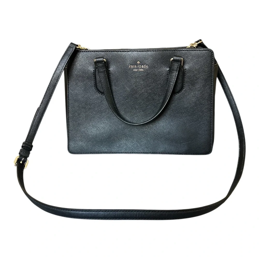 Kate Spade New York NWOT Laurel Way Black Saffiano Leather Satchel Crossbody Bag